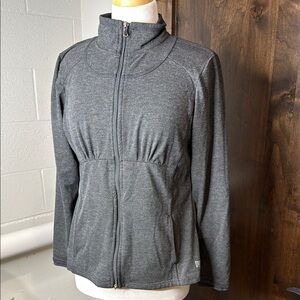 Everlast Gray zip up fitted Jacket with High Collar and pleats Size L